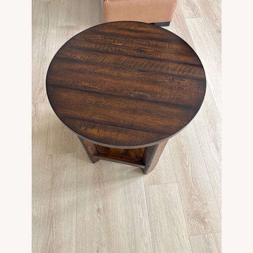 Used Pottery Barn Benchwright Mahogany Side Table for sale on AptDeco