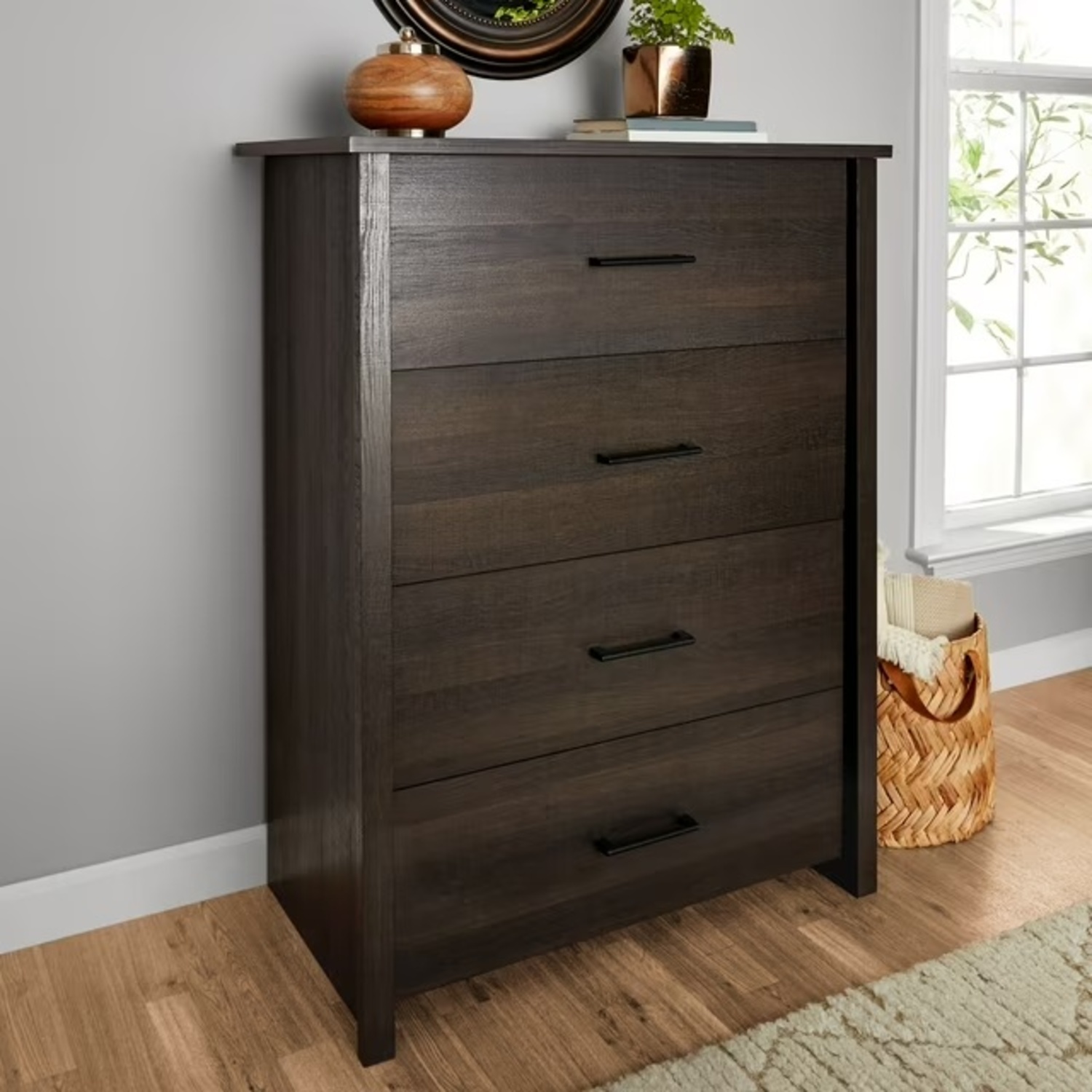 Dark Brown Wood Dresser - image-4