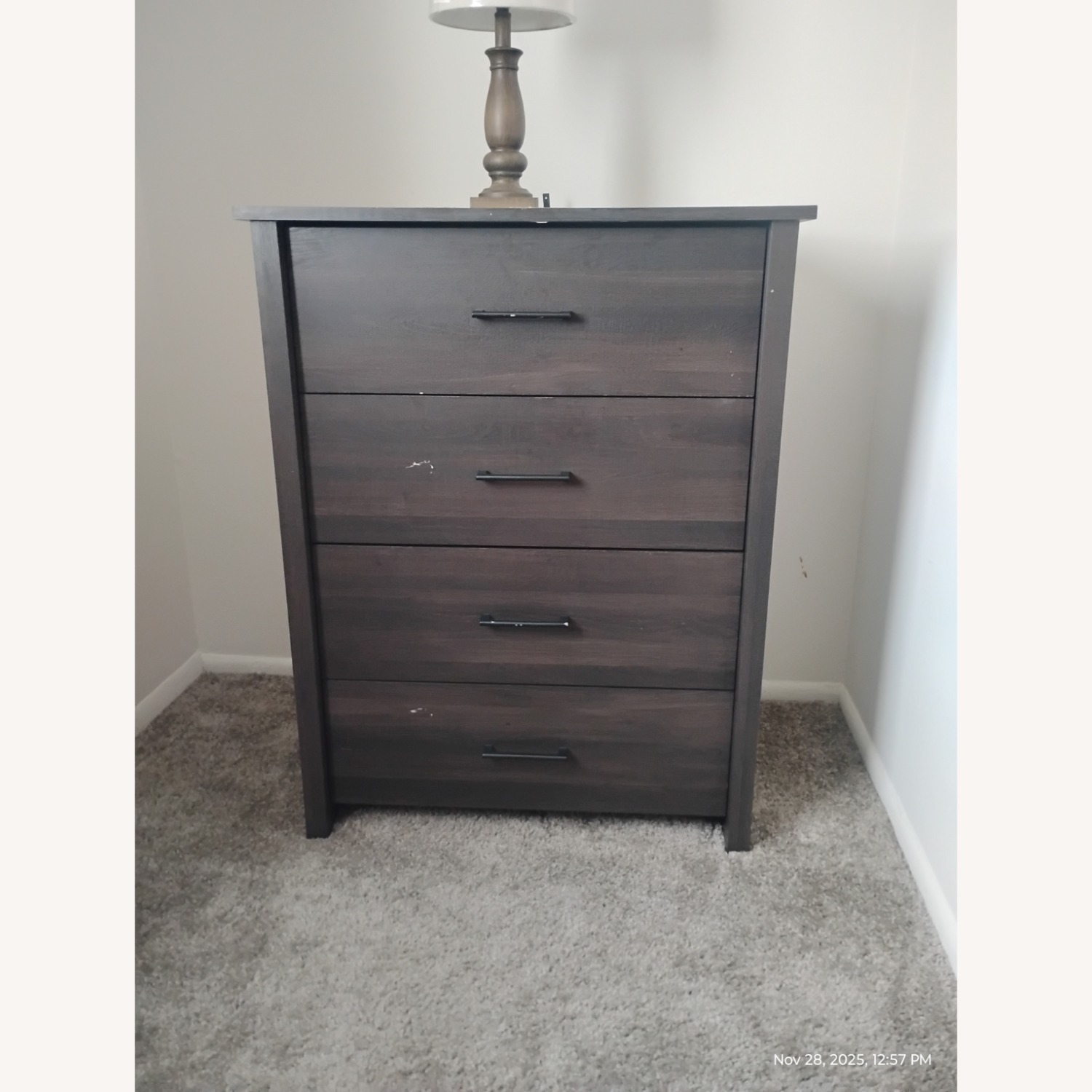 Dark Brown Wood Dresser - image-1