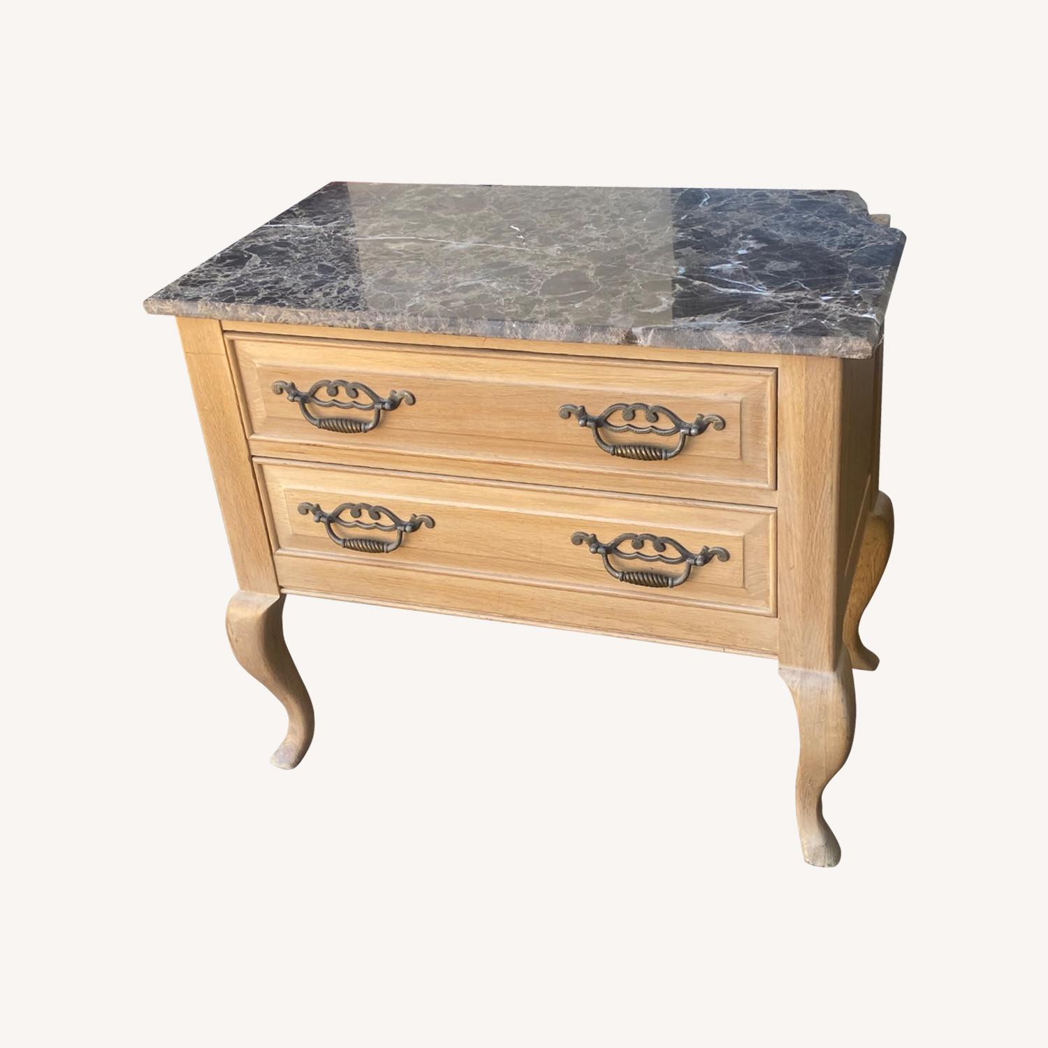 Set of Thomasville Wood and Marble Nightstands  - image-0