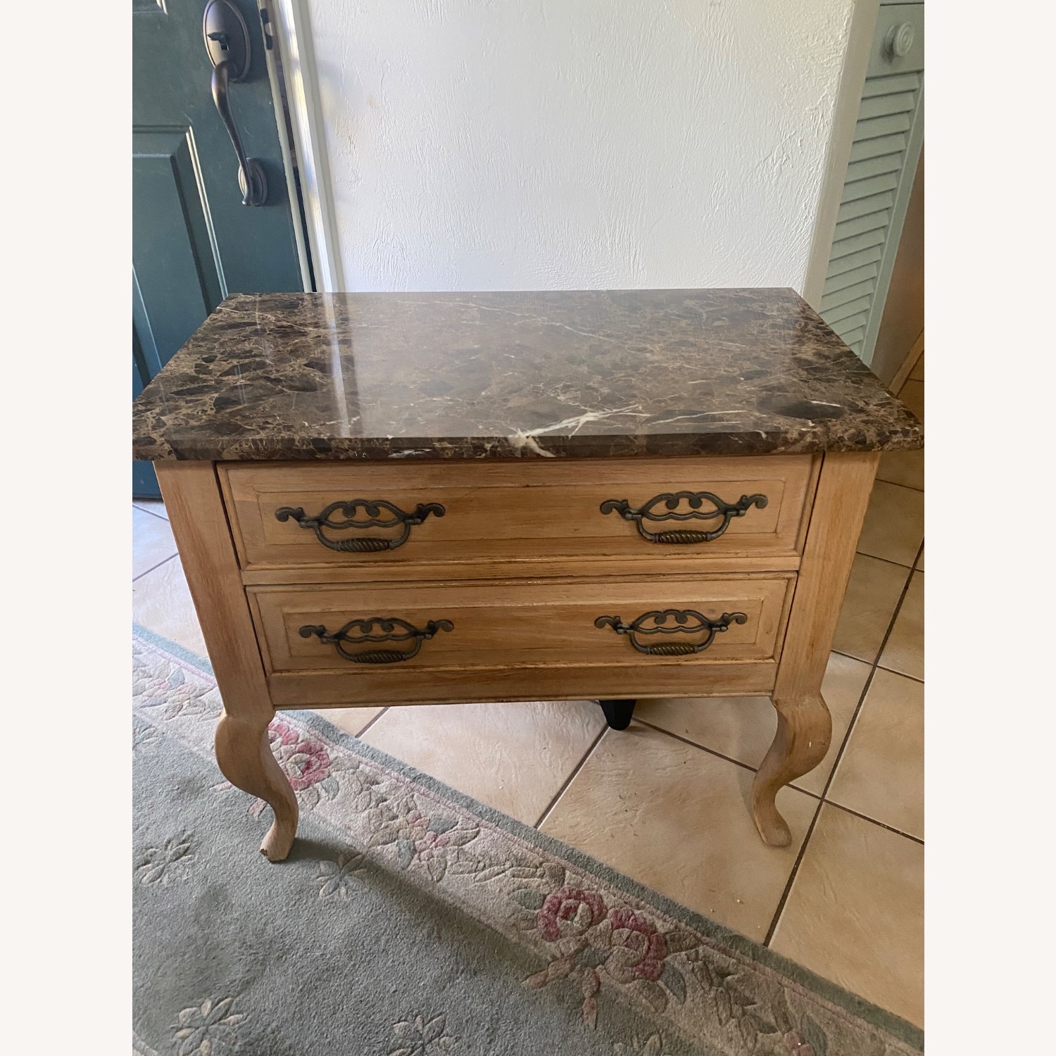 Set of Thomasville Wood and Marble Nightstands  - image-5