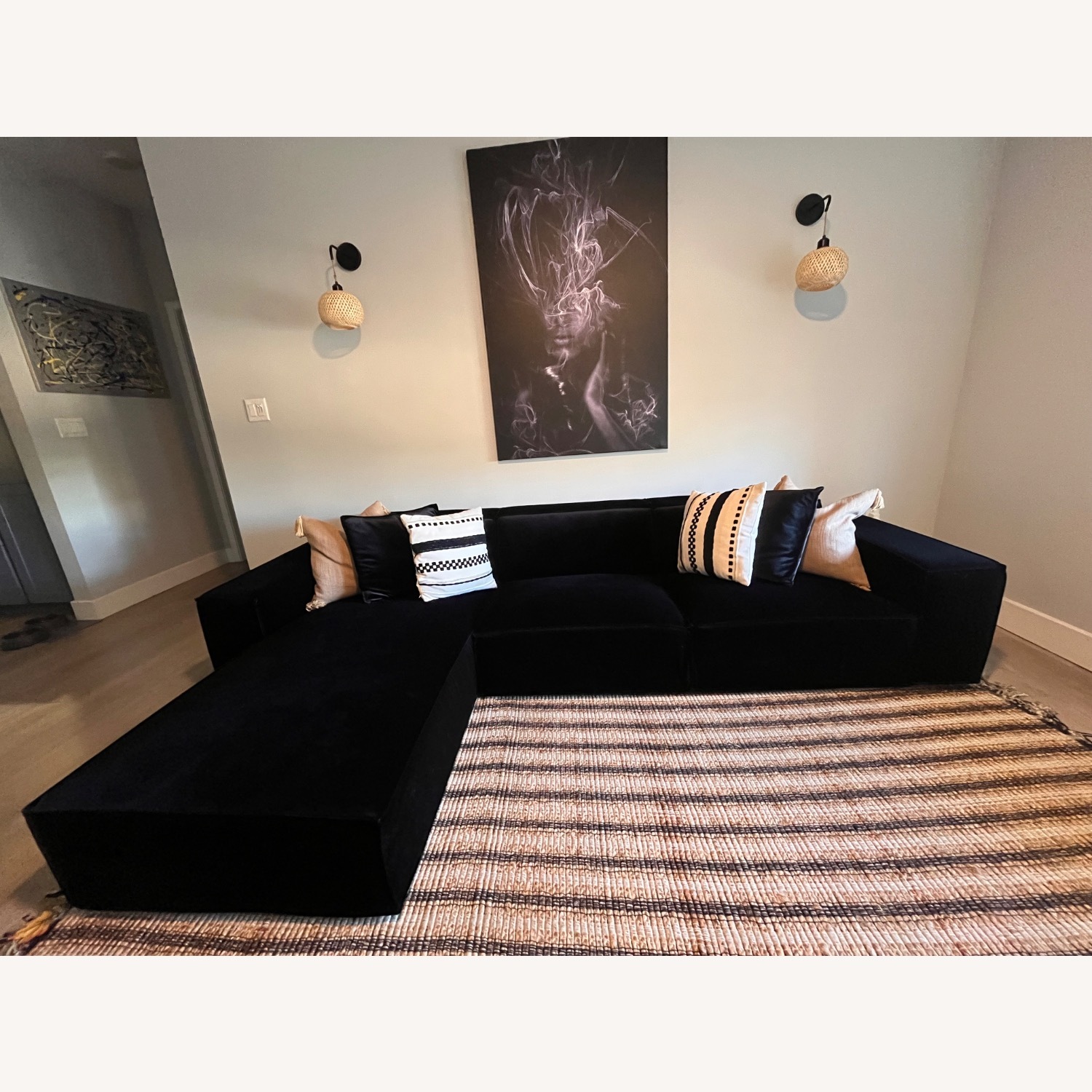 Rove Concepts Porter Black Velvet Sectional  - image-5