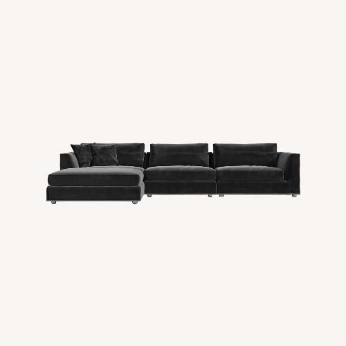 Used Rove Concepts Porter Black Velvet Sectional for sale on AptDeco