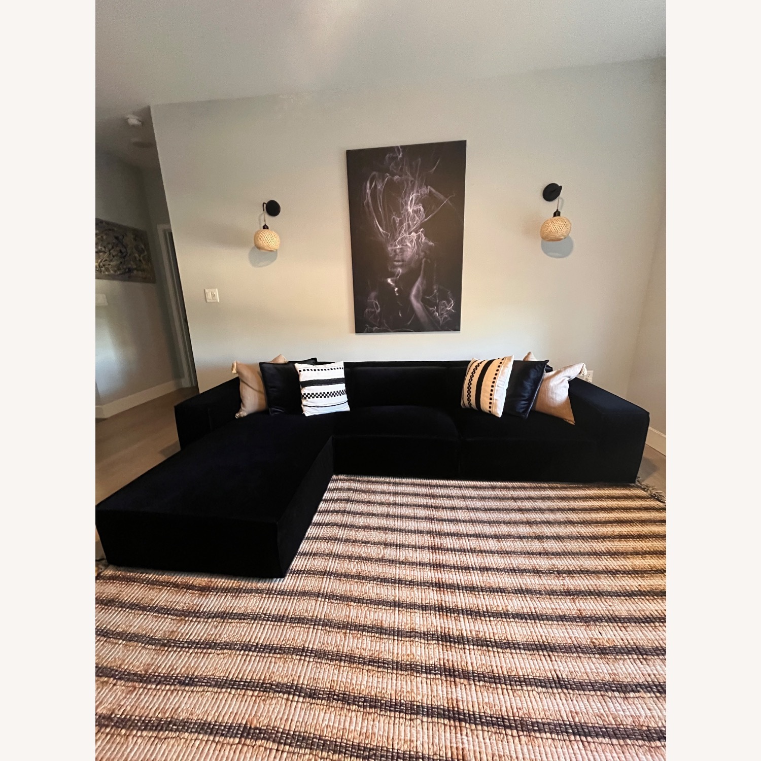 Rove Concepts Porter Black Velvet Sectional  - image-4