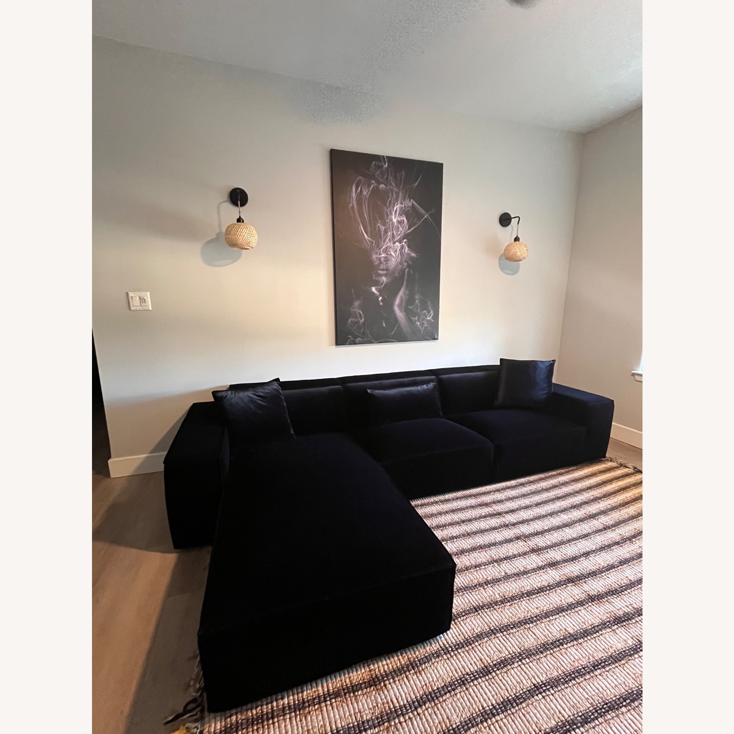 Rove Concepts Porter Black Velvet Sectional  - image-2