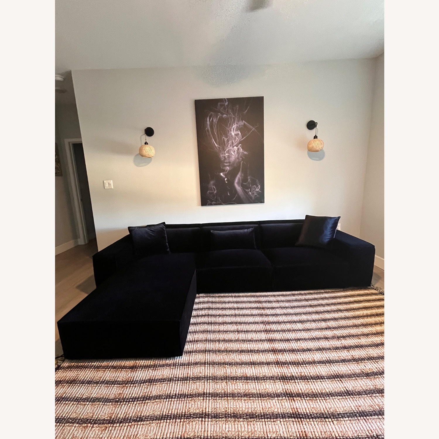 Rove Concepts Porter Black Velvet Sectional  - image-1