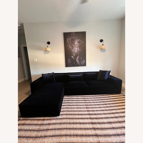 Used Rove Concepts Porter Black Velvet Sectional for sale on AptDeco