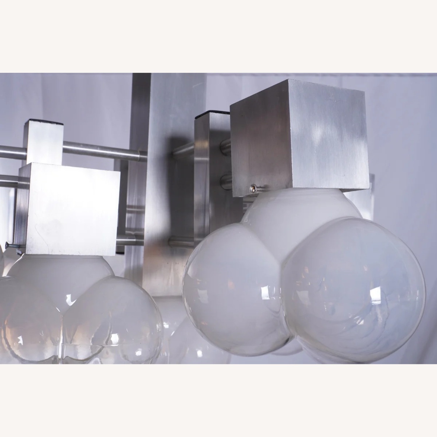 Sciolari Style Aluminum & Glass Chandelier - image-5