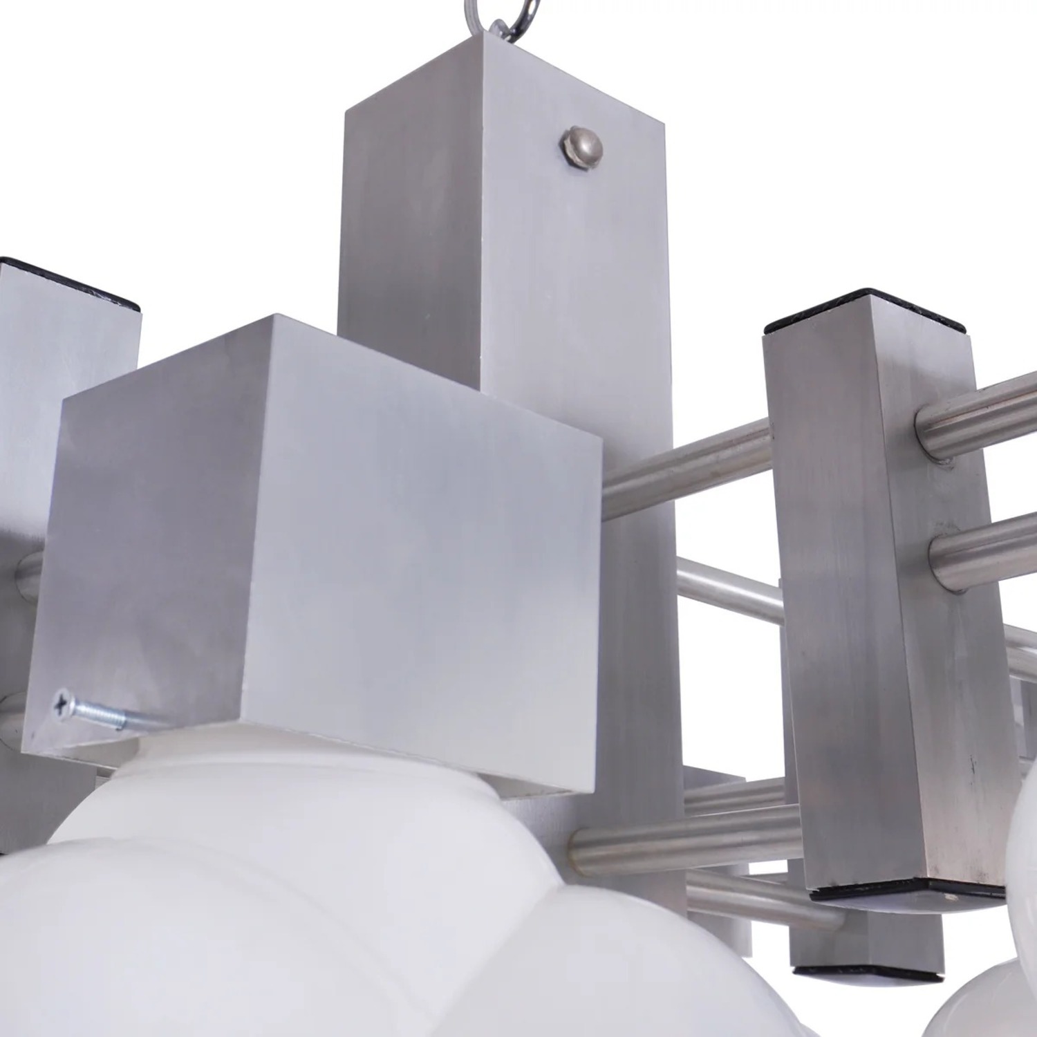 Sciolari Style Aluminum & Glass Chandelier - image-7