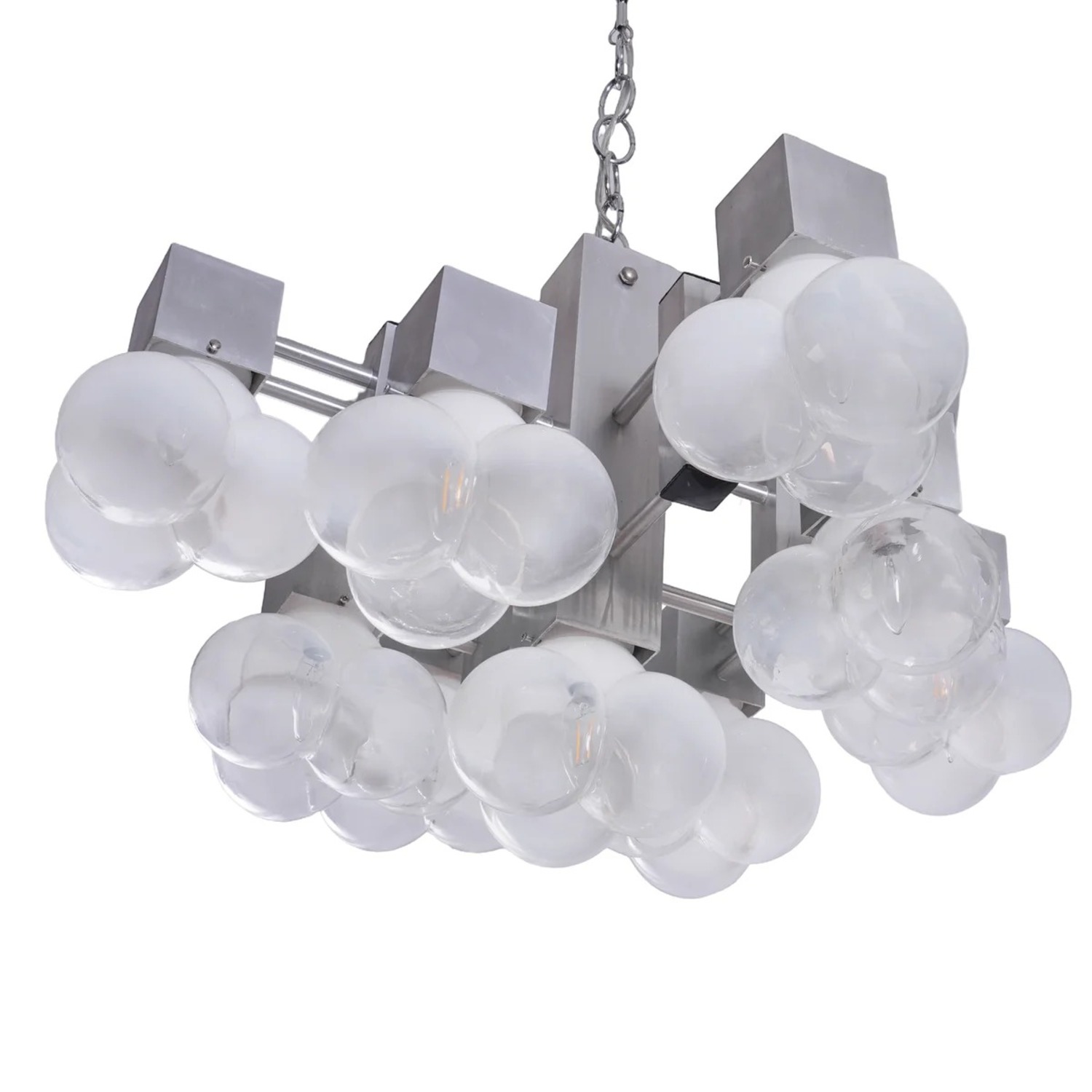 Sciolari Style Aluminum & Glass Chandelier - image-6