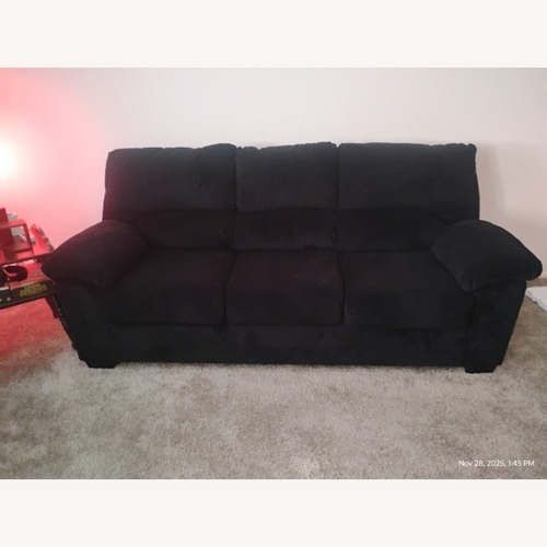 Used Black Fabric 3+ Seater Sofa for sale on AptDeco
