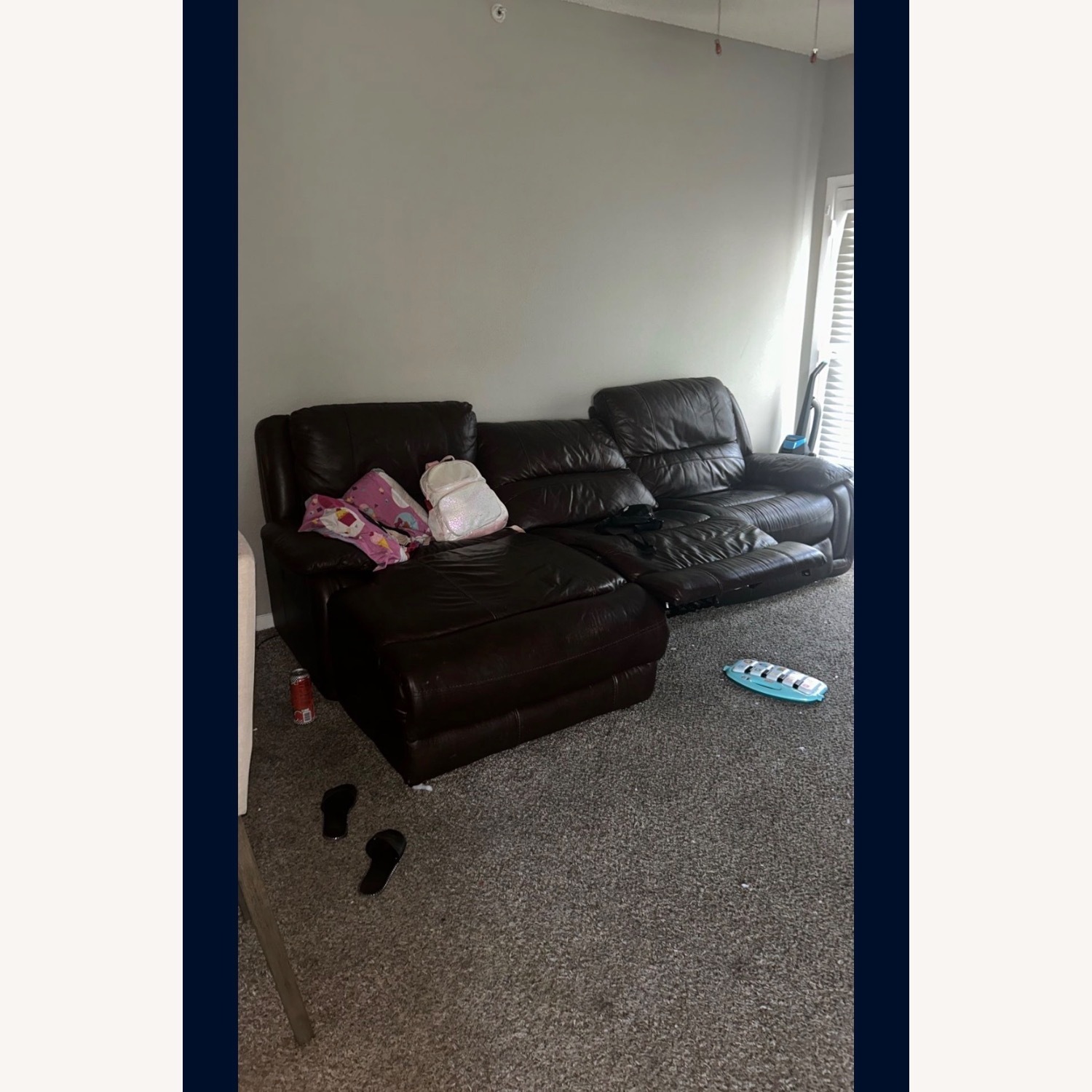 3 piece Reclining Sectional Loveseat Couch  - image-3