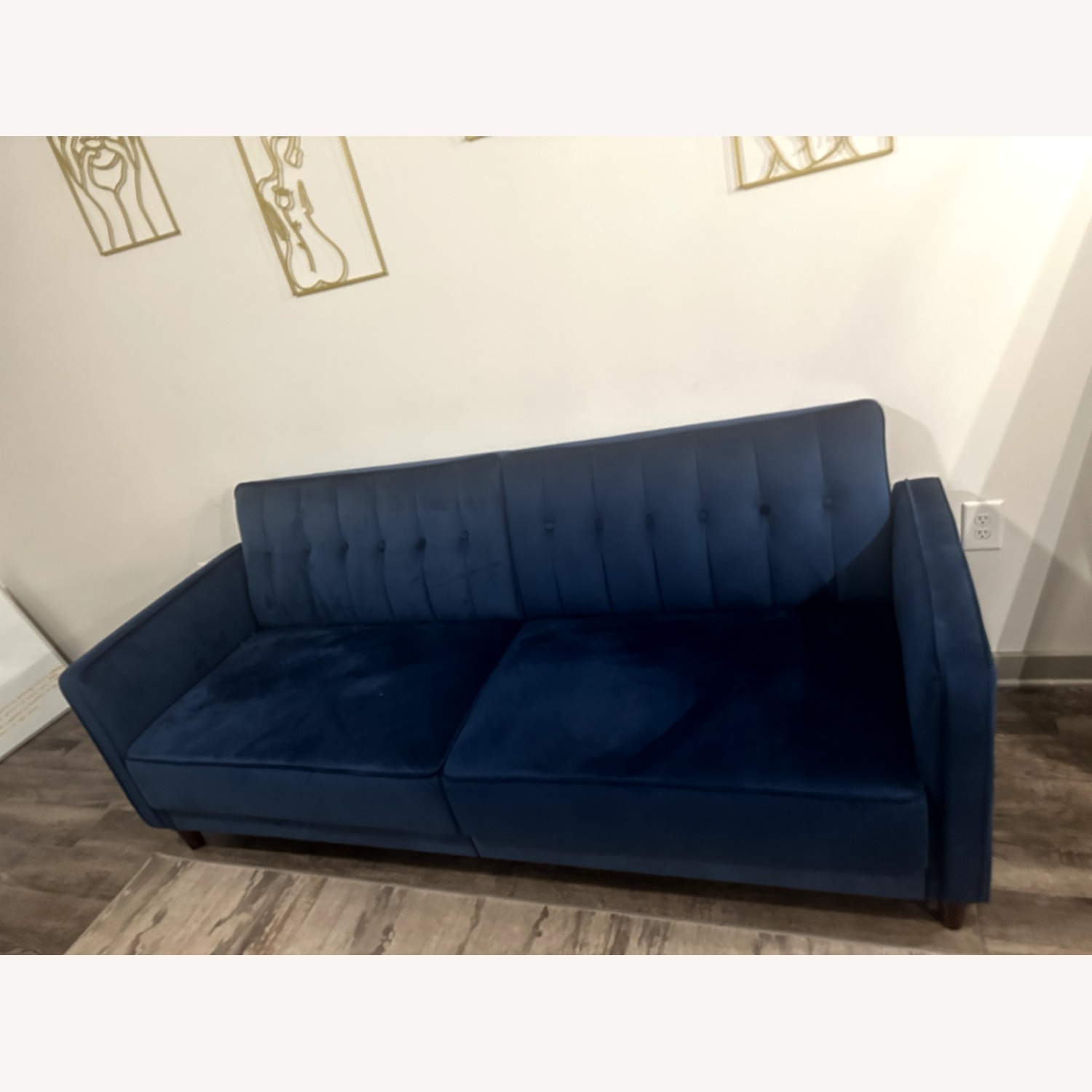 Mercury Row Blue Velvet Futon - image-4
