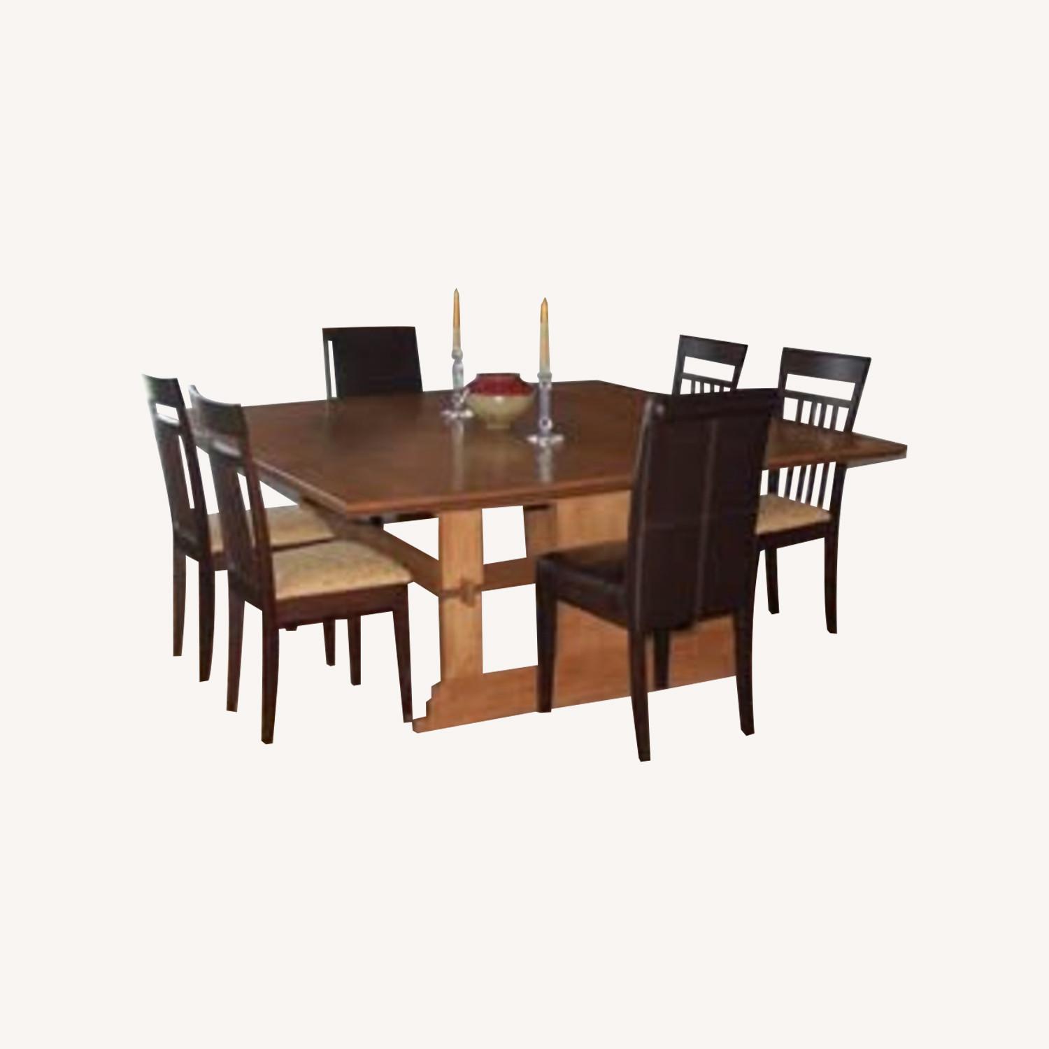 Light Brown Wood Dining Table - image-0