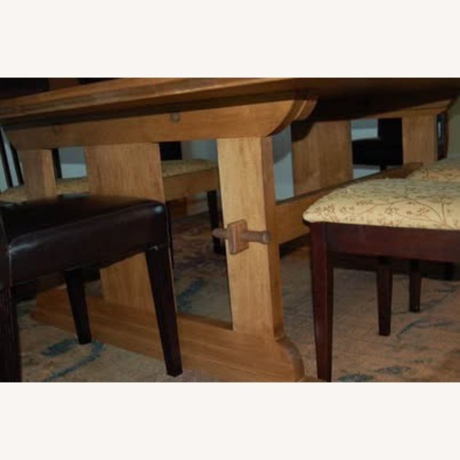 Light Brown Wood Dining Table - image-3