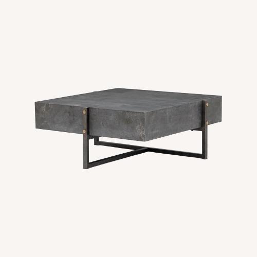 Used Kathy Kuo Bluestone Iron Coffee Table for sale on AptDeco