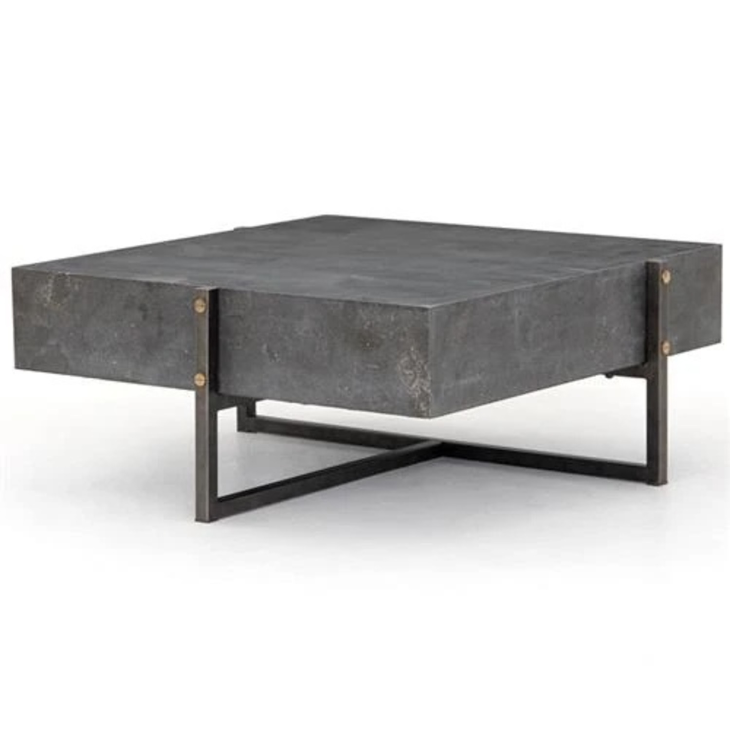Kathy Kuo Bluestone Iron Coffee Table - image-5