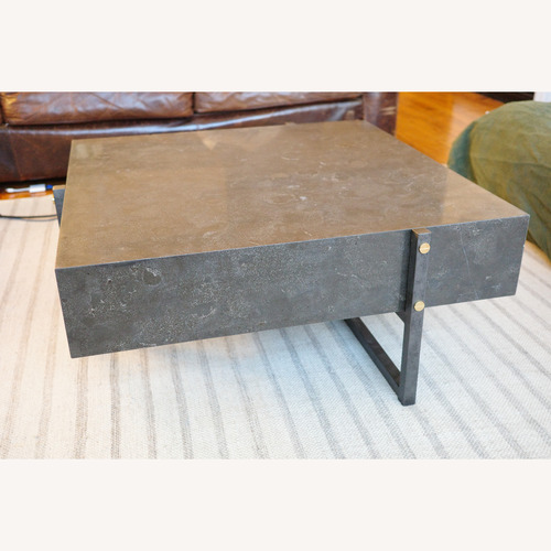 Used Kathy Kuo Bluestone Iron Coffee Table for sale on AptDeco