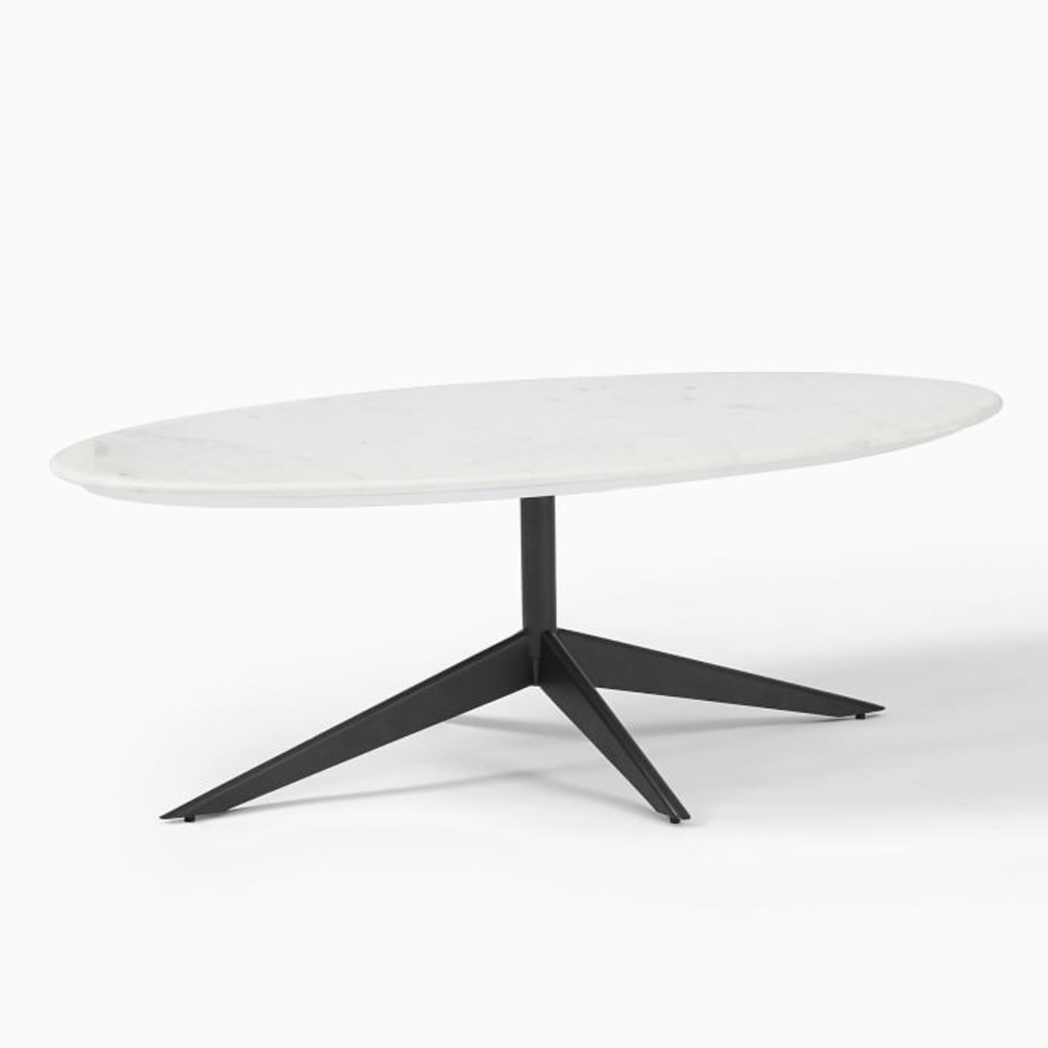 West Elm White Marble Coffee Table - image-1