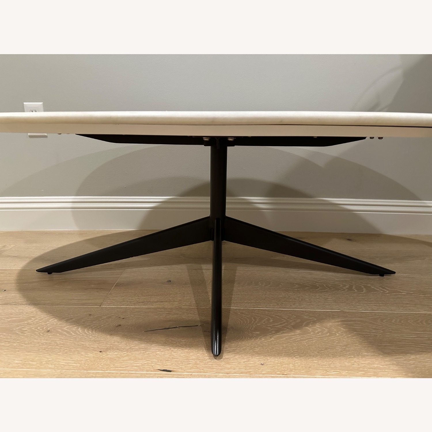 West Elm White Marble Coffee Table - image-4