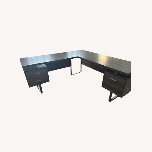 Used 70 inch L Shaped Taupe Desk for sale on AptDeco