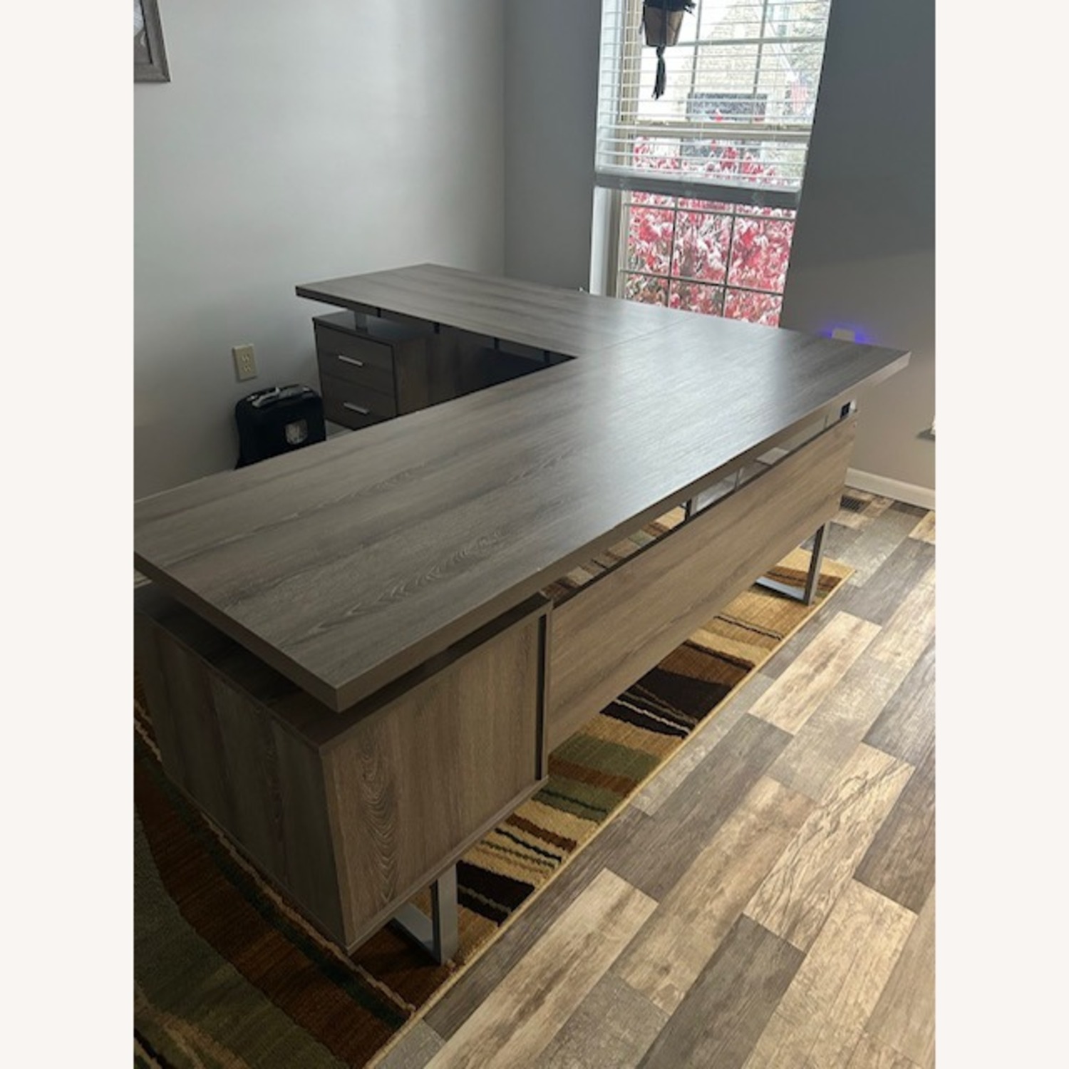 70 inch L Shaped Taupe Desk - image-2