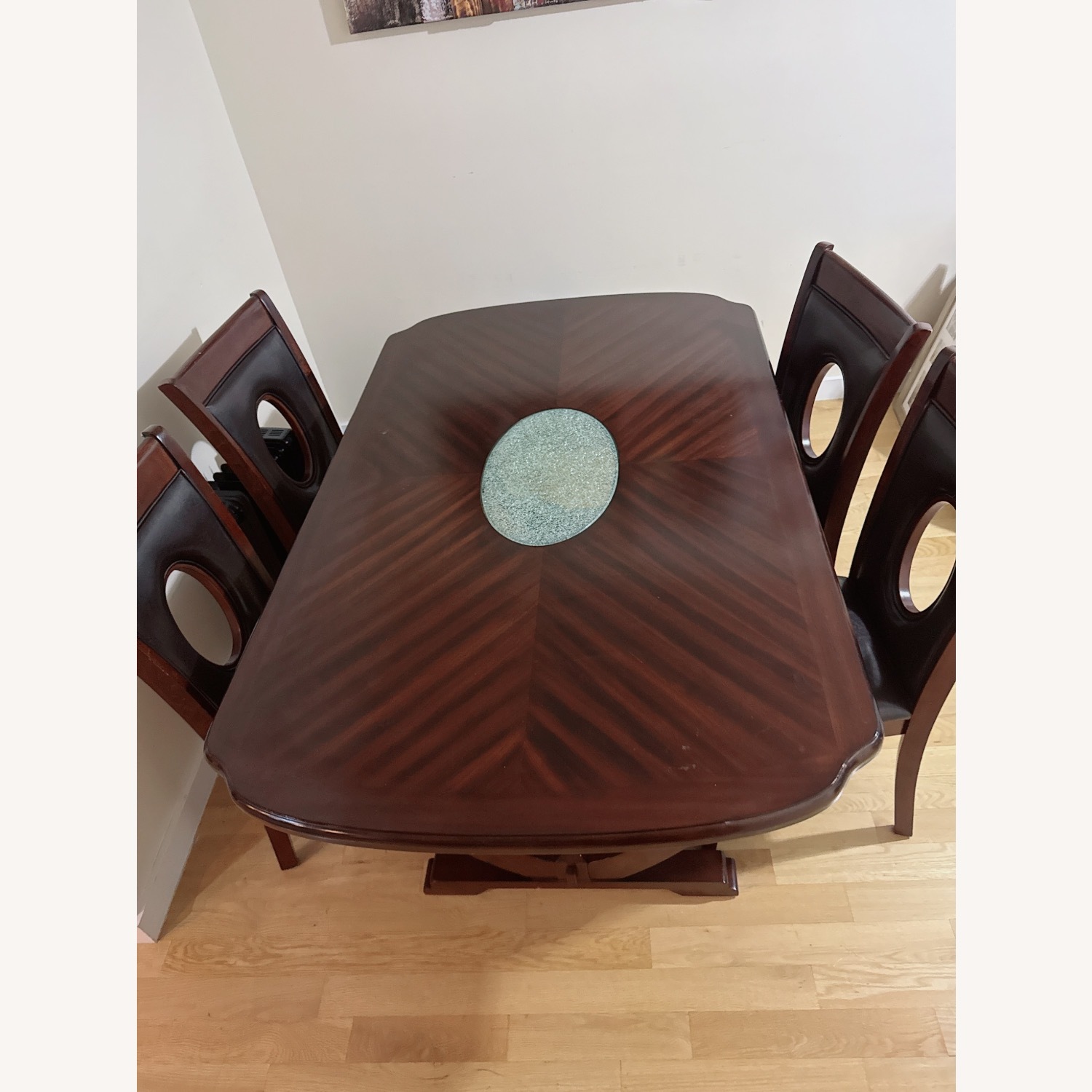 Solid Wood & Leather Chairs 5 Pc Dining Set - image-8