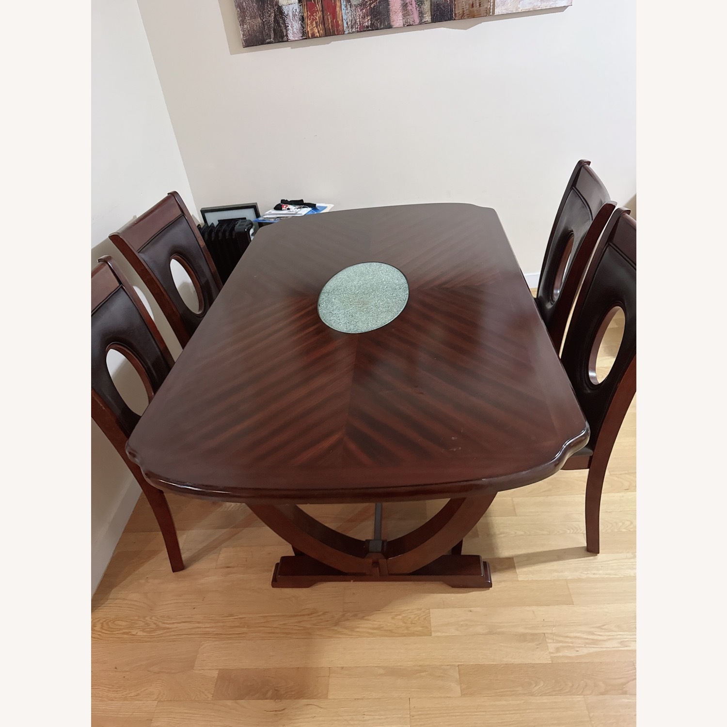 Solid Wood & Leather Chairs 5 Pc Dining Set - image-6