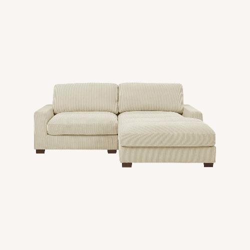 Used Wade Logan Beige Corduroy Sectional for sale on AptDeco