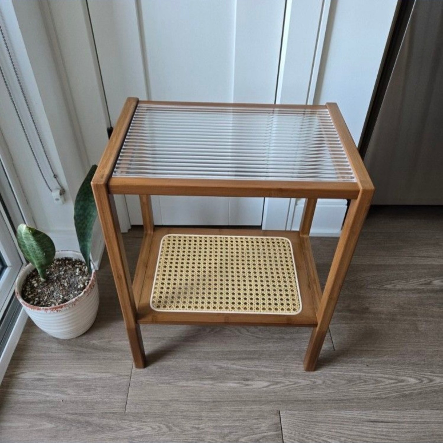 2-Tier Rattan Table - Brown - image-5