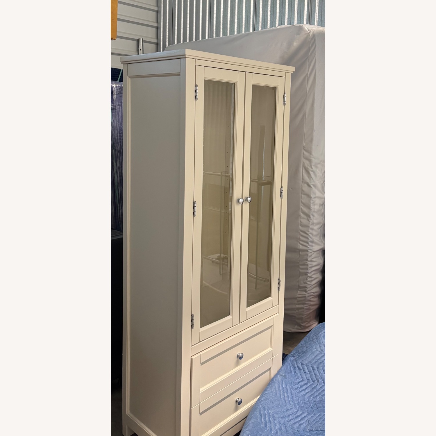 Pottery Barn White/Cream Wood Armoire - image-2