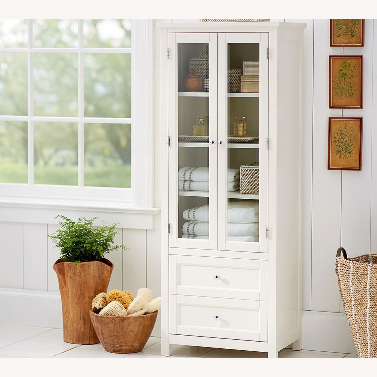 Pottery Barn White/Cream Wood Armoire - image-4