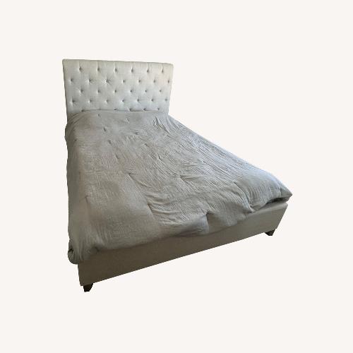 Used Light Gray Fabric King Bed for sale on AptDeco