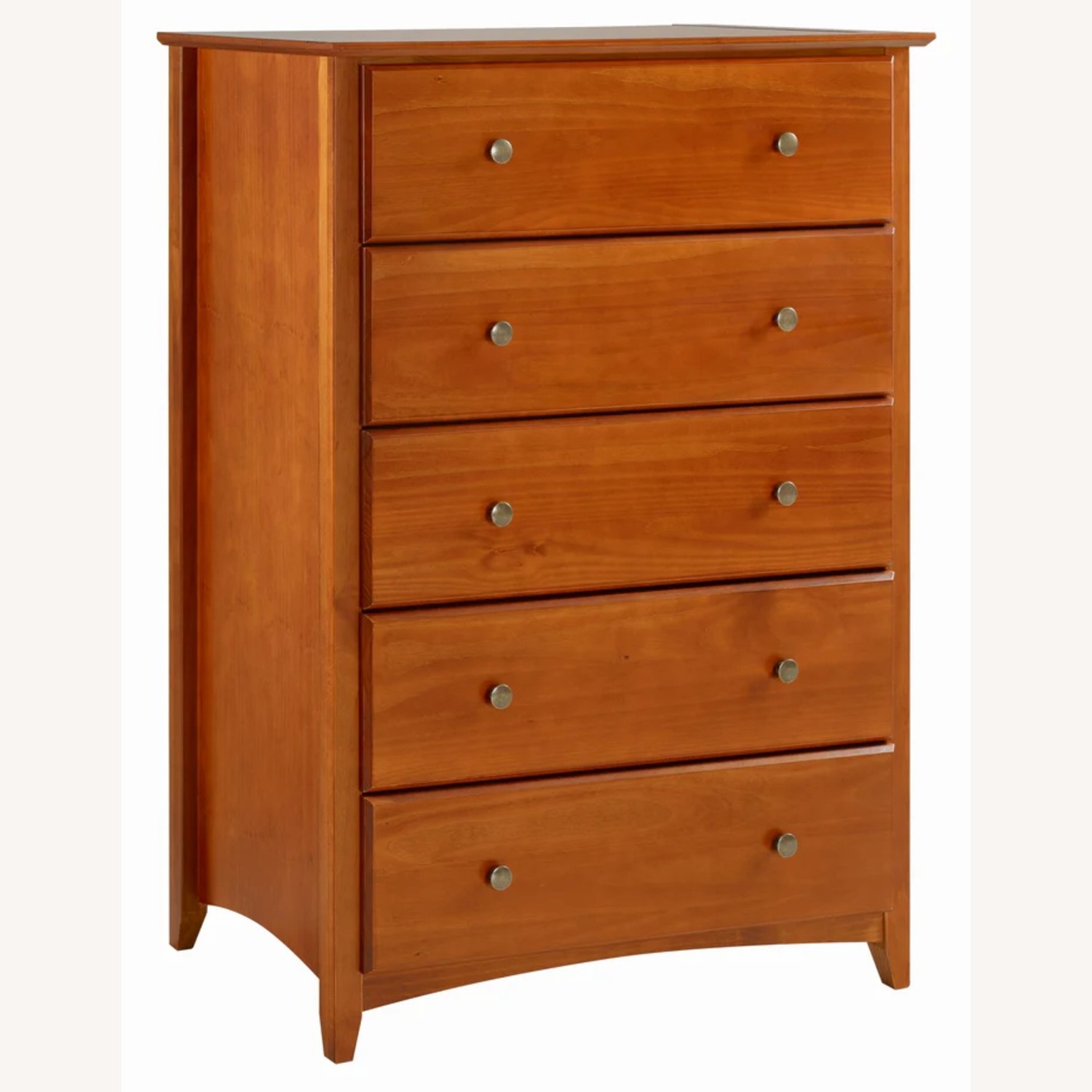 Shaker Style 5 Drawer Pine Wood Dresser - image-7