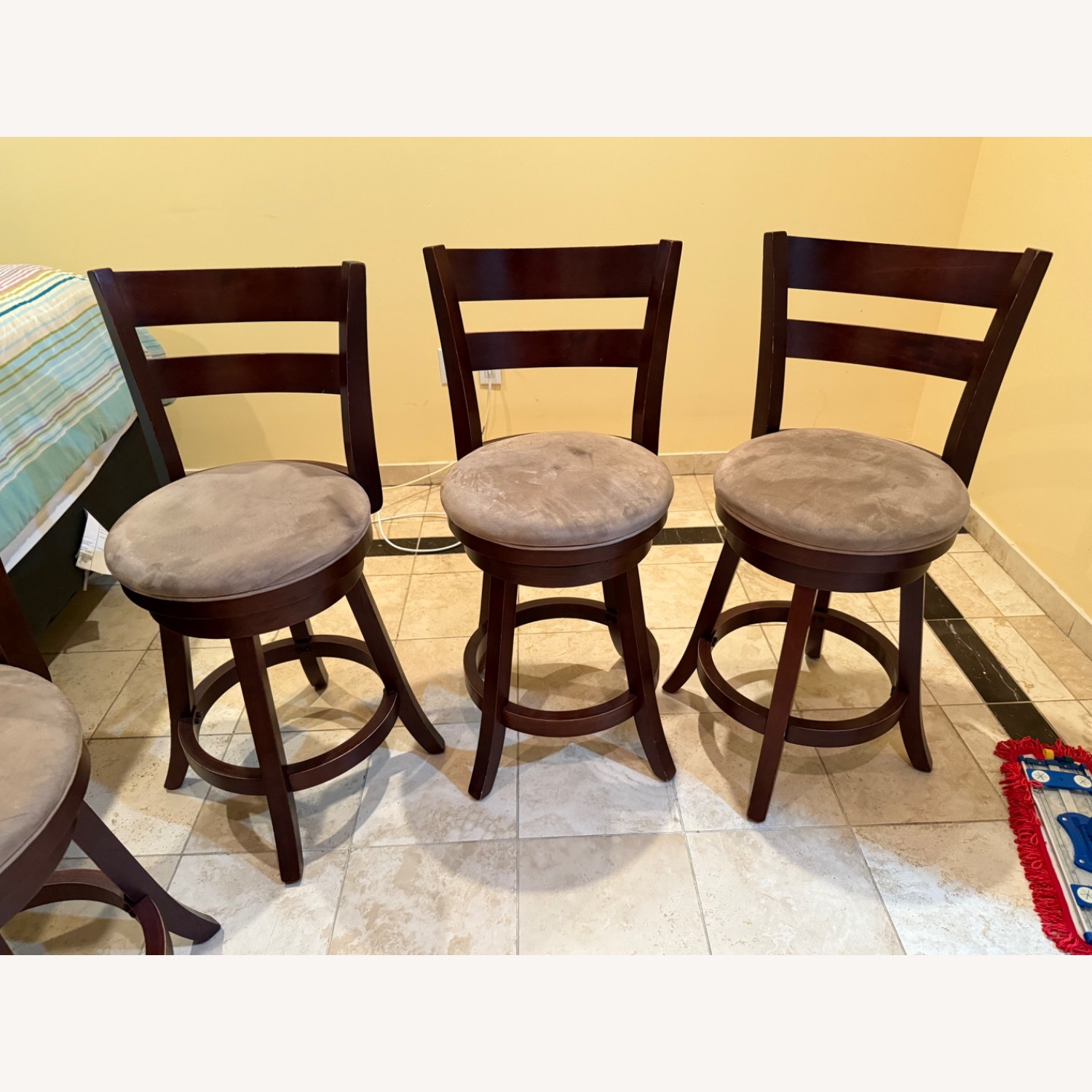 Wayfair Dark Brown Wood Stools - image-1