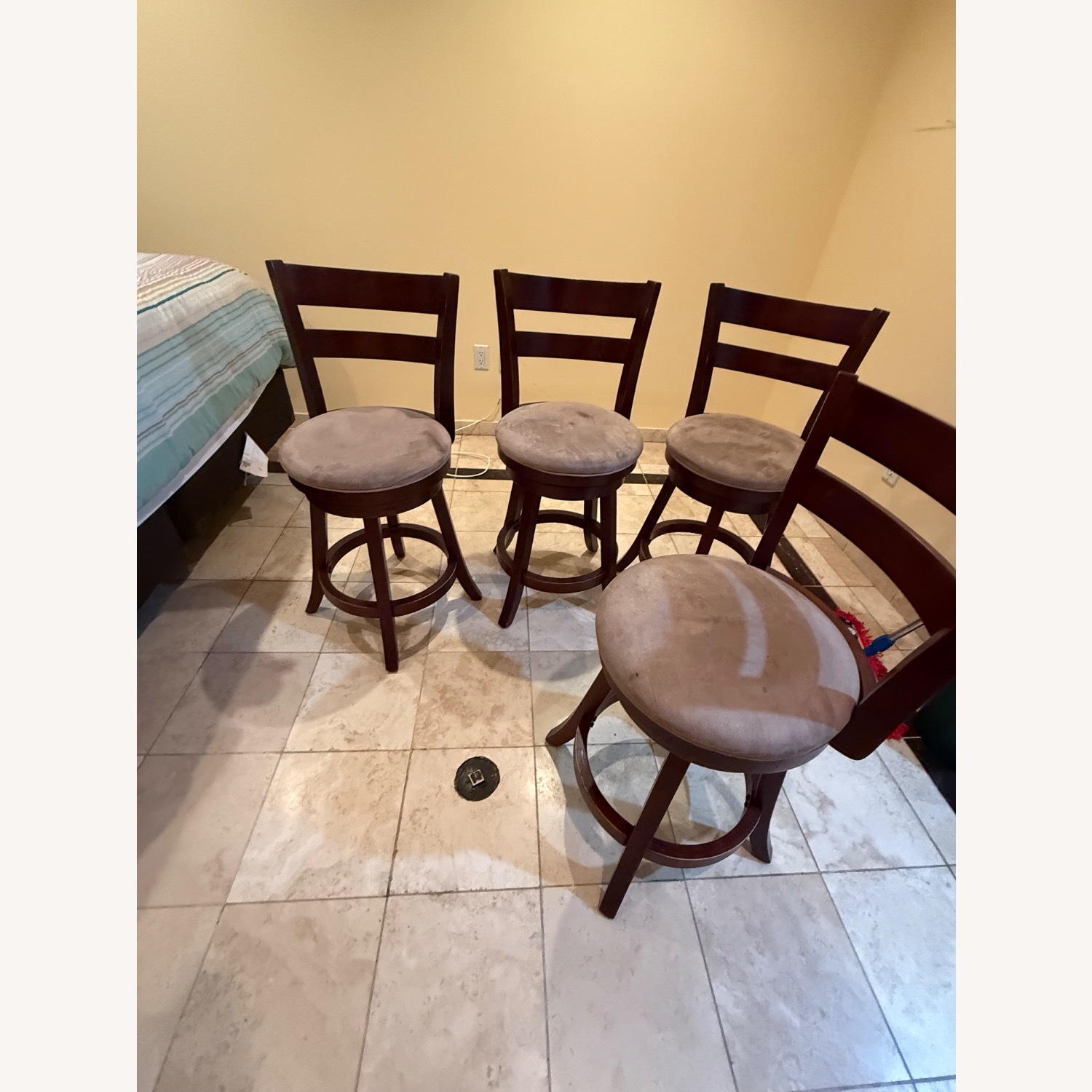 Wayfair Dark Brown Wood Stools - image-3