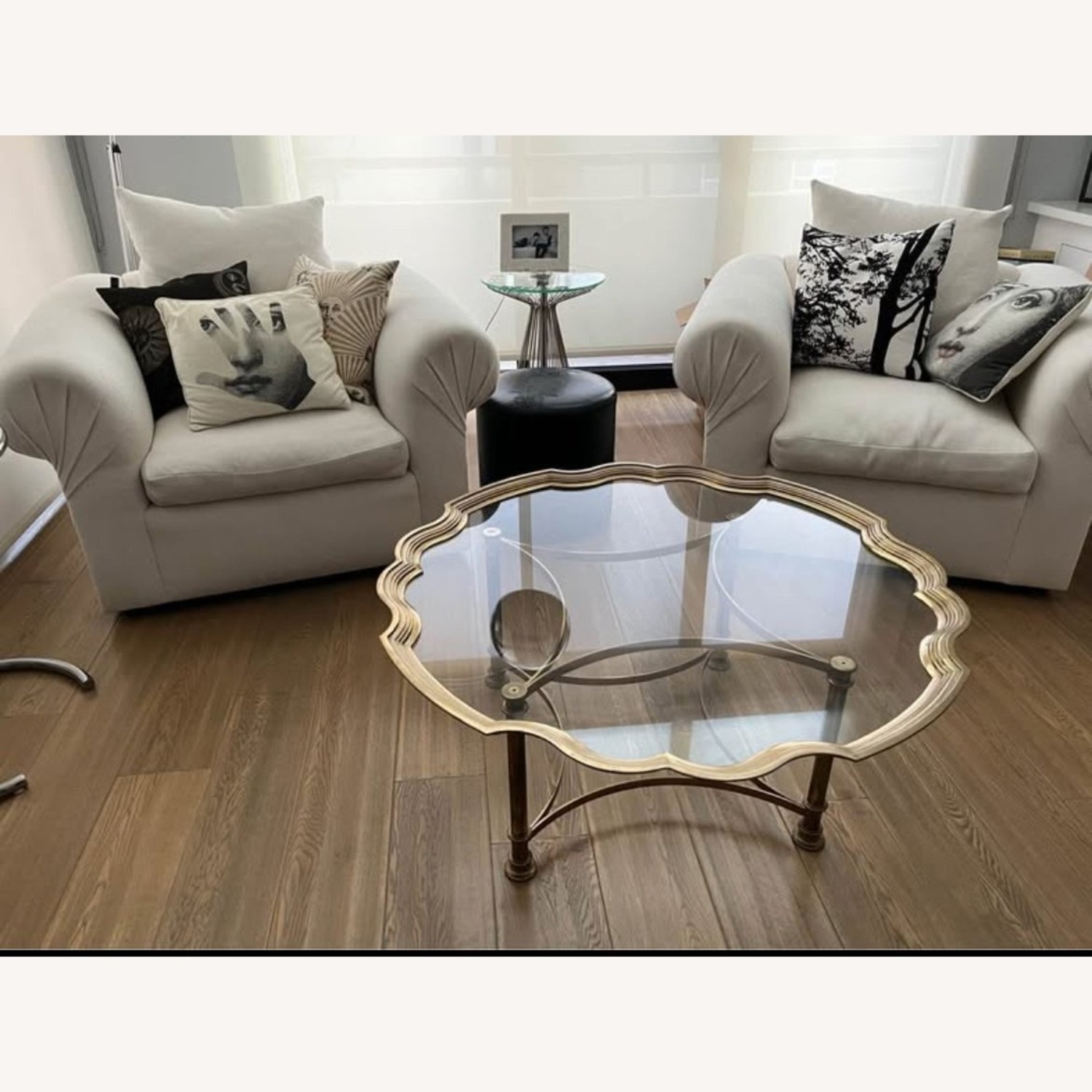 Vintage Regency Brass & Glass Coffee Table 60s/70s - image-4