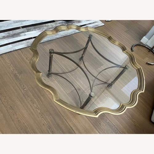 Used Vintage Regency Brass & Glass Coffee Table 60s/70s for sale on AptDeco