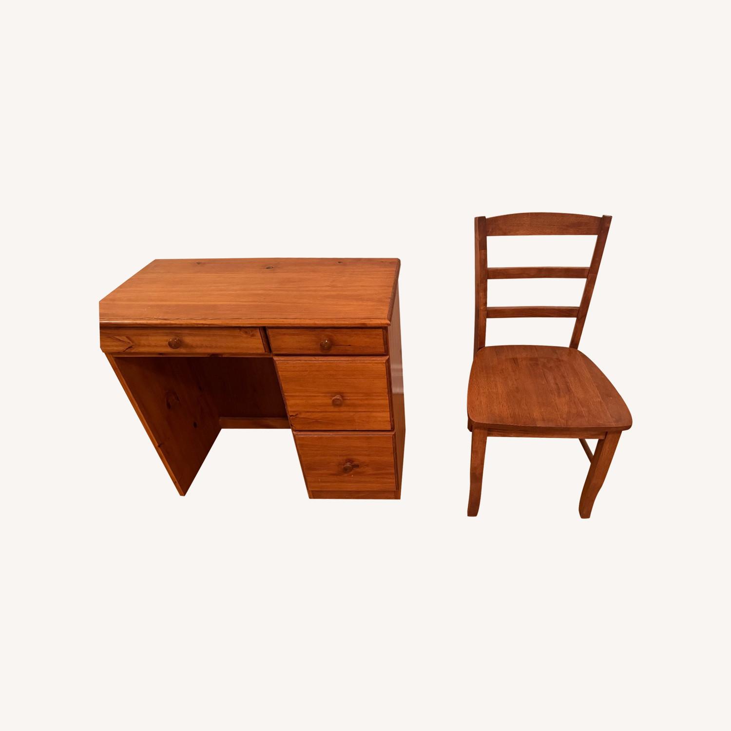 Gothic Cabinet Craft Wood Desk With Chair - image-0