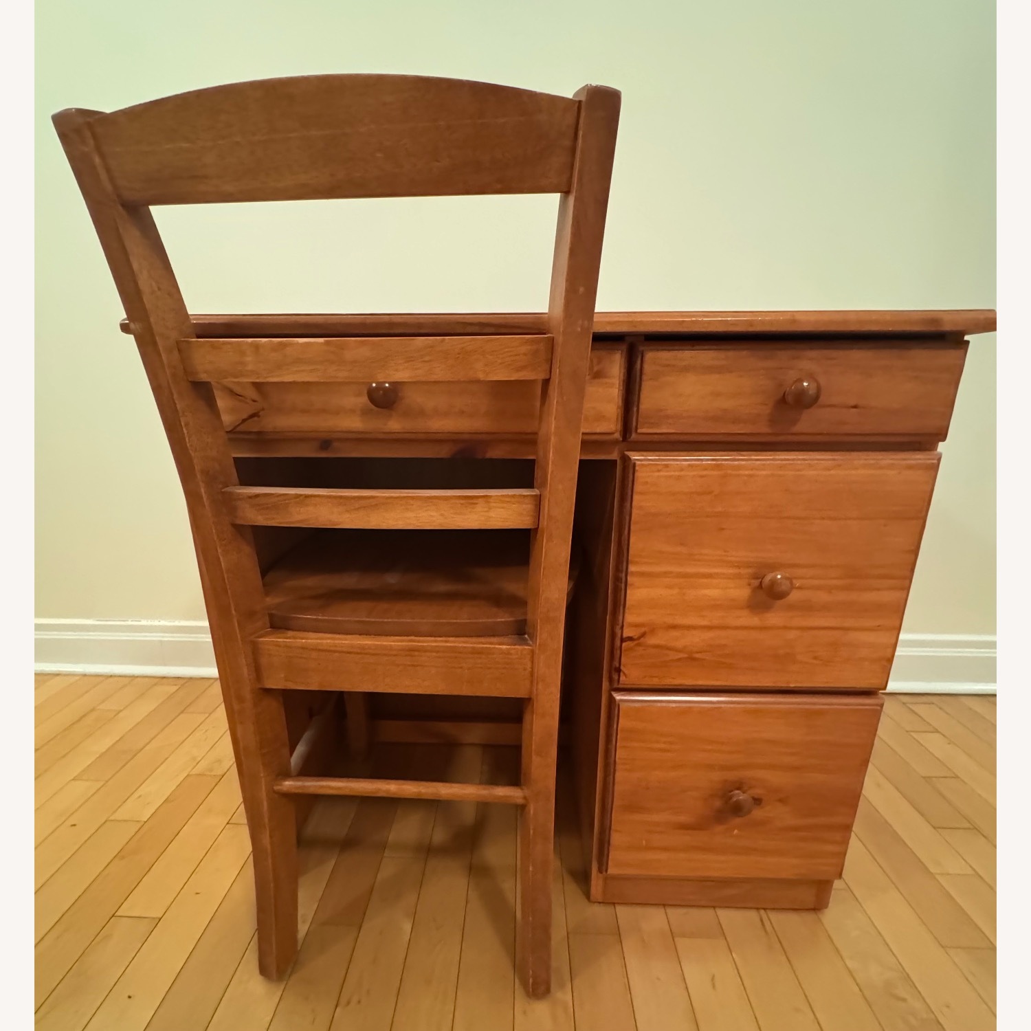 Gothic Cabinet Craft Wood Desk With Chair - image-3