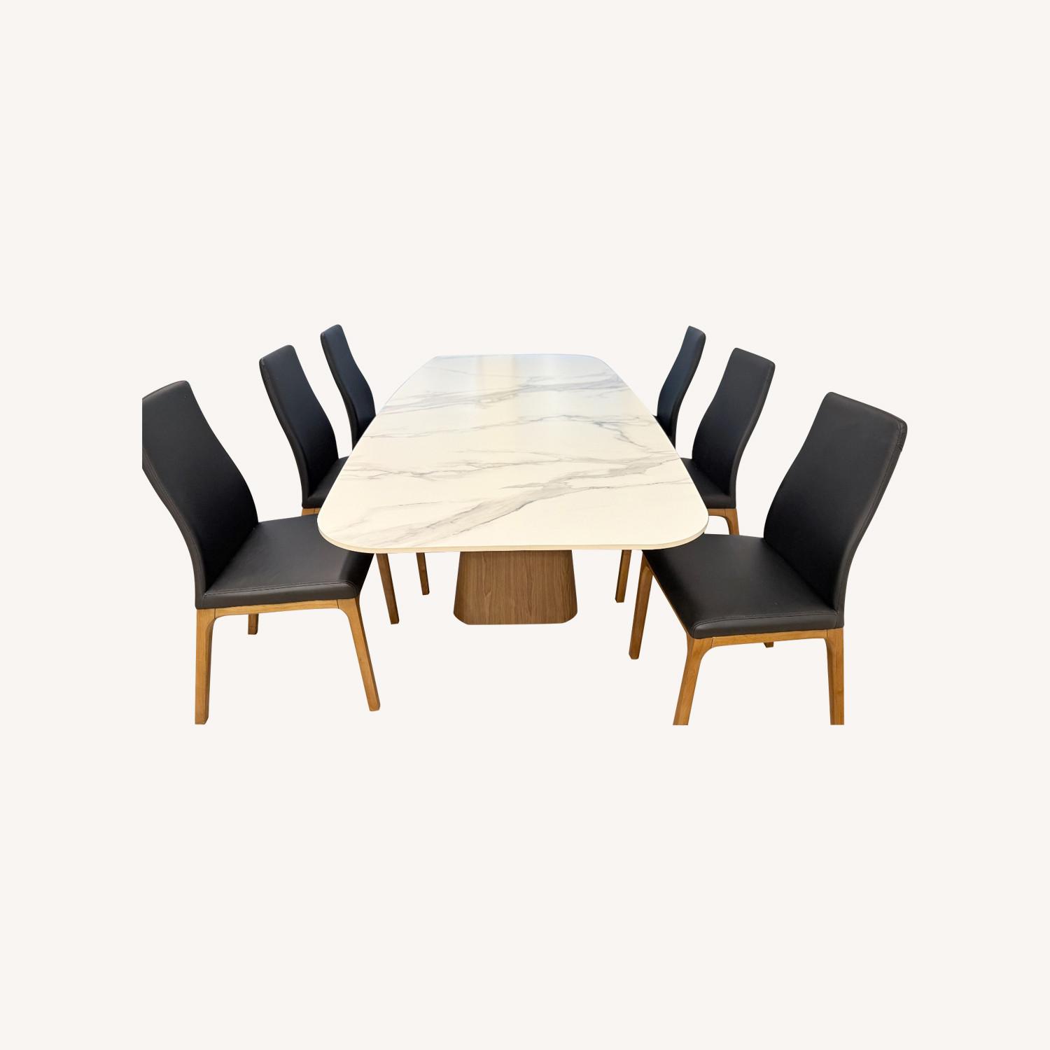 Modern Dining Set: Sintered Table + 6 Chairs - image-0