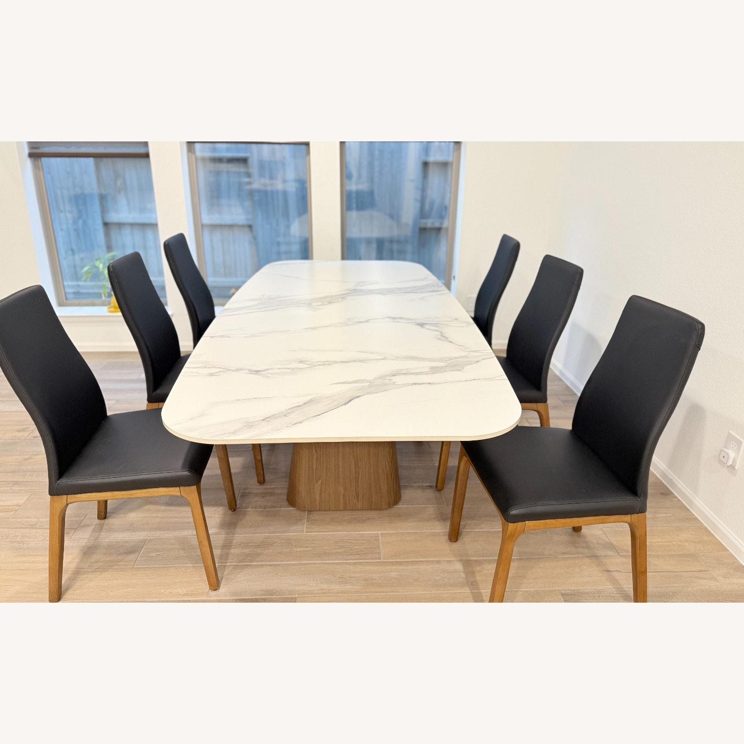 Modern Dining Set: Sintered Table + 6 Chairs - image-1