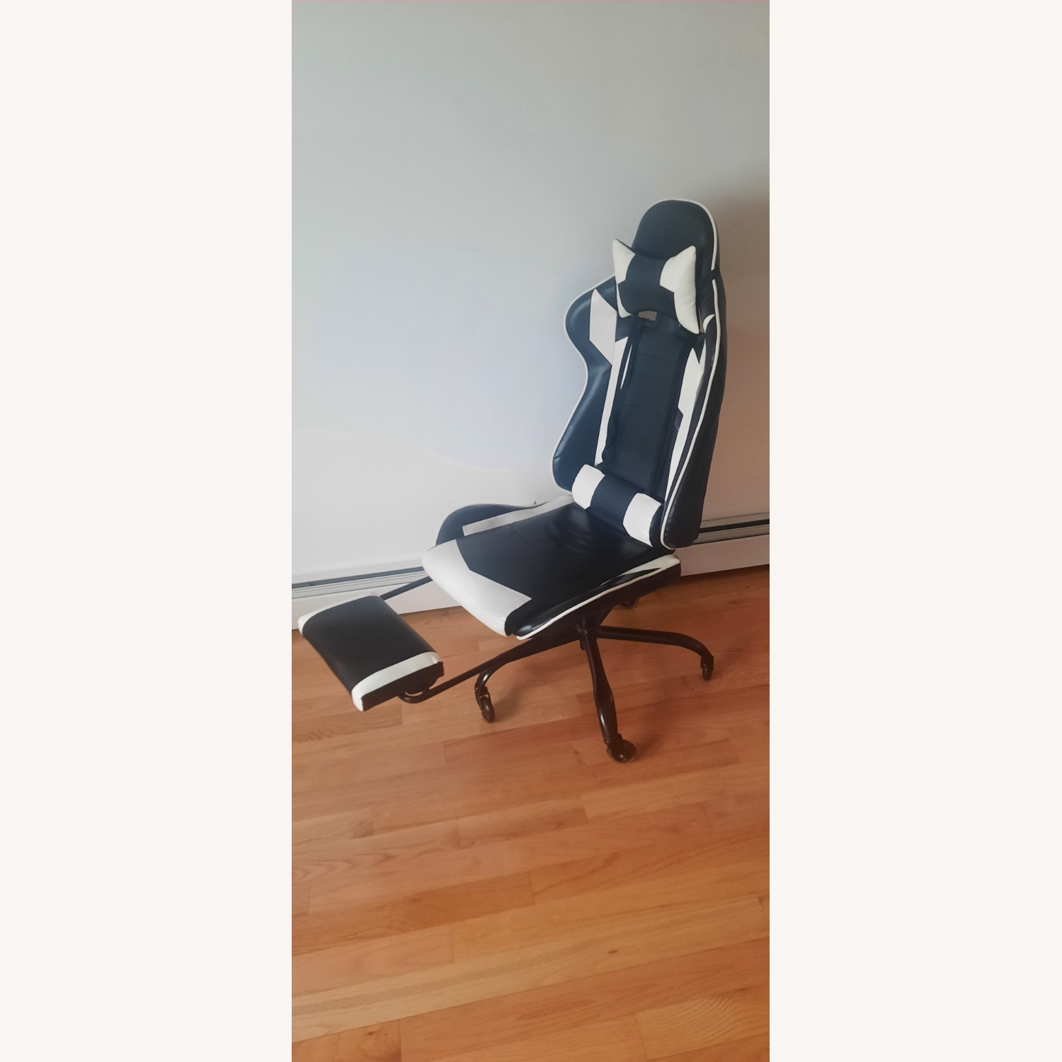 White Faux Leather Office Chair - image-2