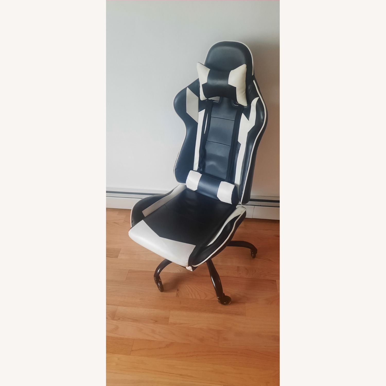 White Faux Leather Office Chair - image-1