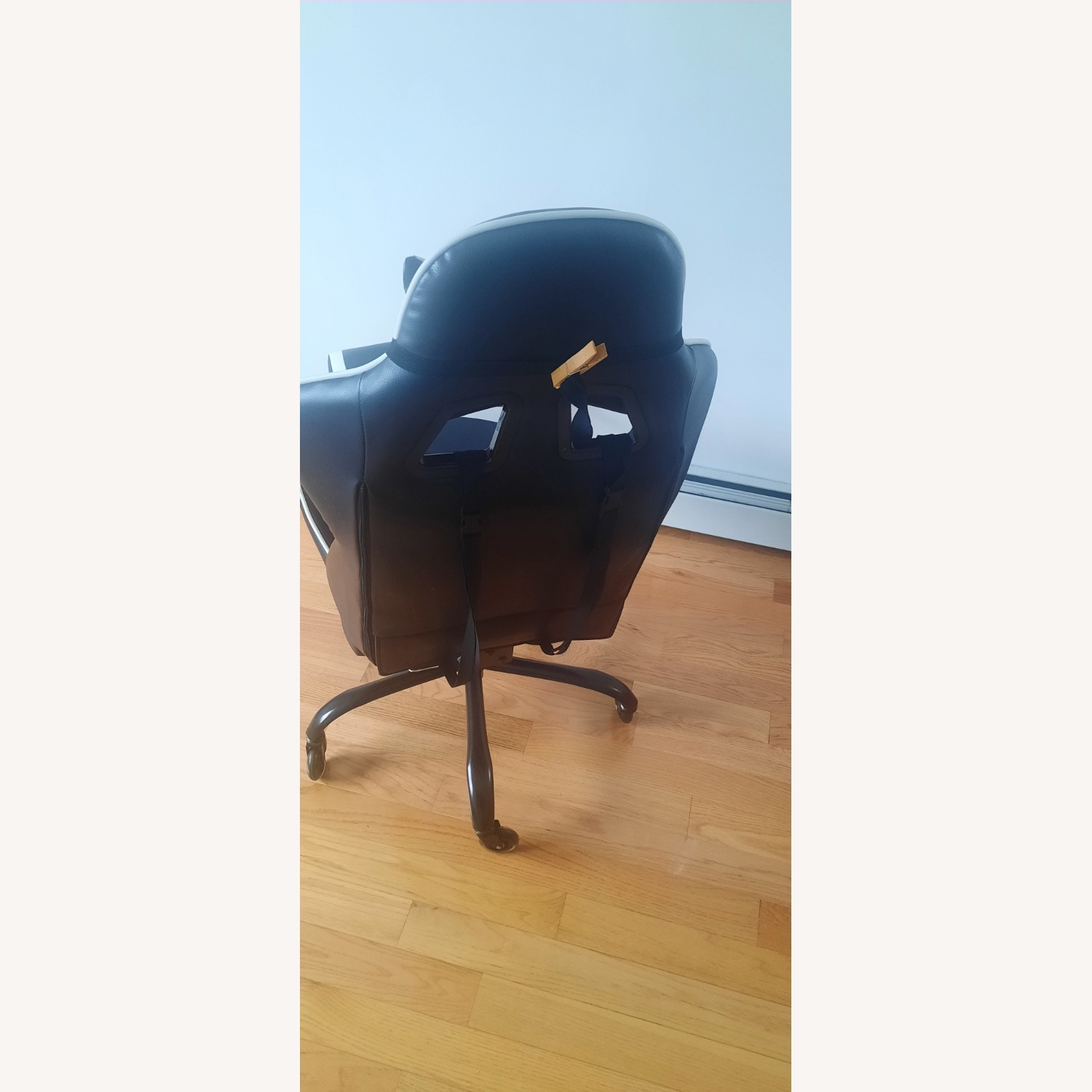 White Faux Leather Office Chair - image-3