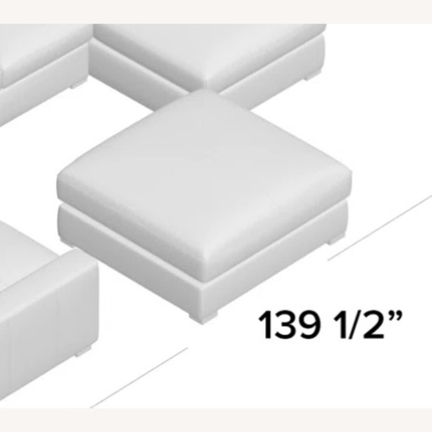 Atanisha White Leather Ottoman  - image-2