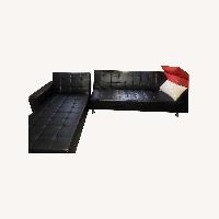 Black Leather 2 Piece Sectional