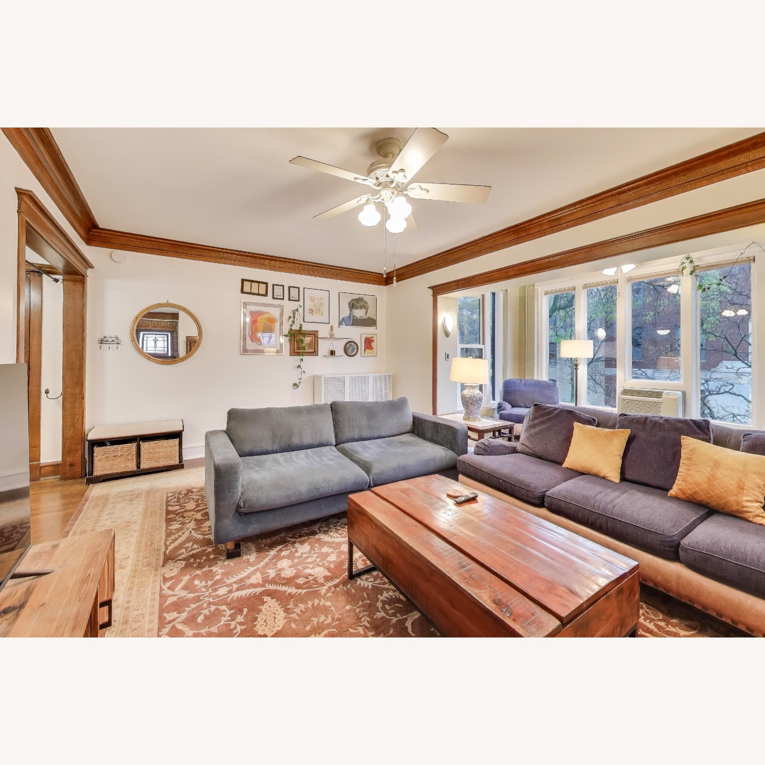 AllModern Wilhelm Blue Sofa - image-3