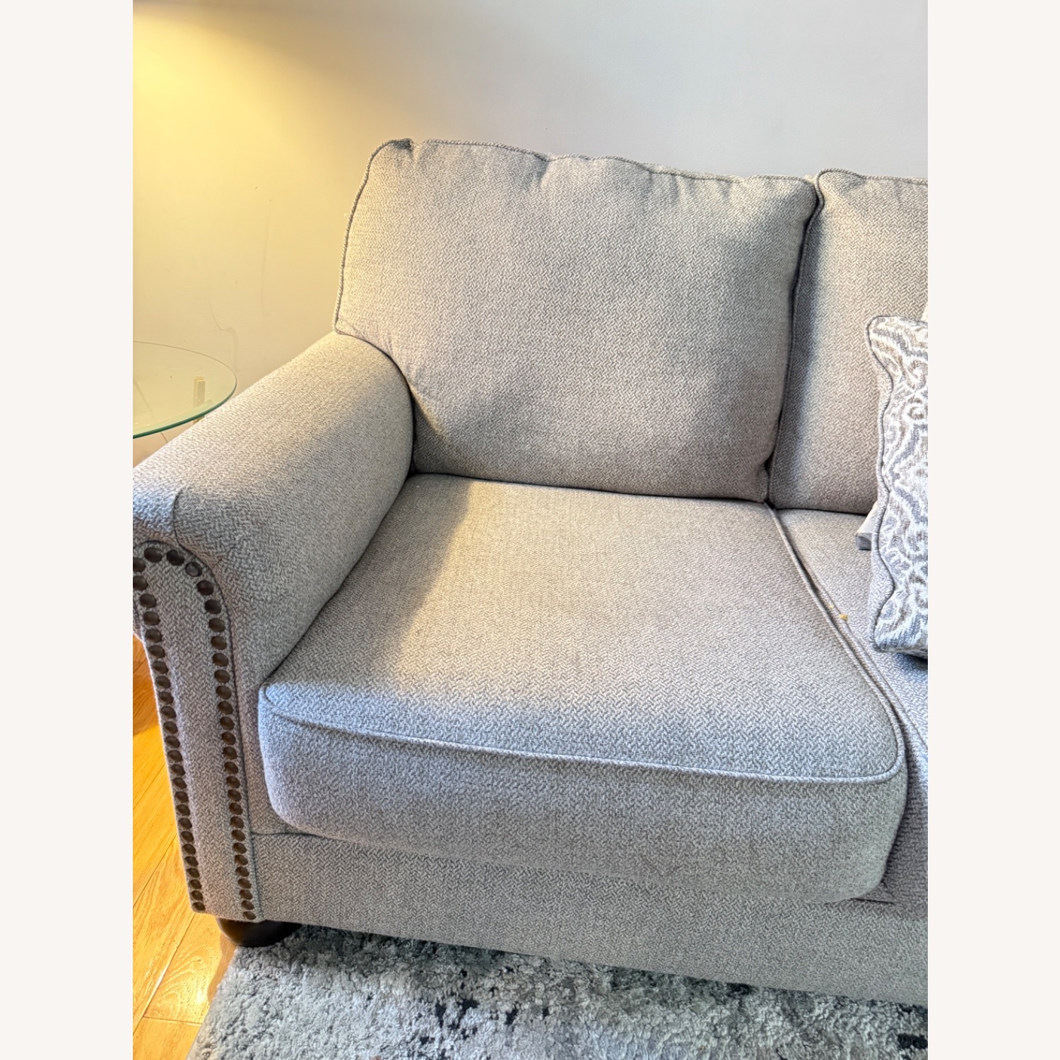 Ashley Furniture Light Gray Fabric 3+ Seater Sofa - image-8