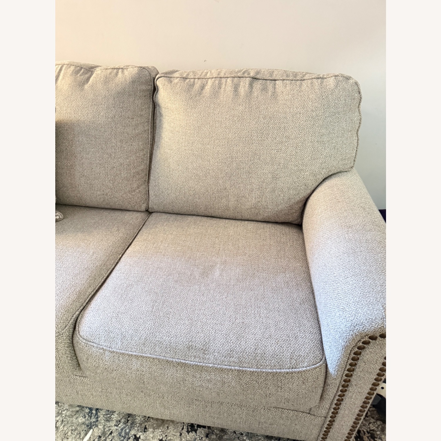 Ashley Furniture Light Gray Fabric 3+ Seater Sofa - image-5